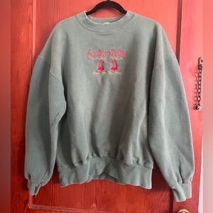 Olive Crewneck Sweater Southern Bells